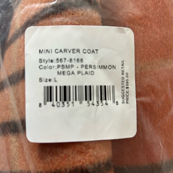 Mini Carver Coat- Persimmon Mega Plaid - Picture 6 of 7